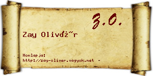 Zay Olivér névjegykártya